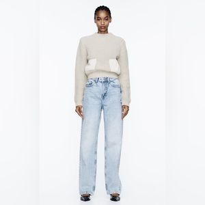 Zara - High Rise Long Length Straight Cut Jeans in Indigo - Never Worn!